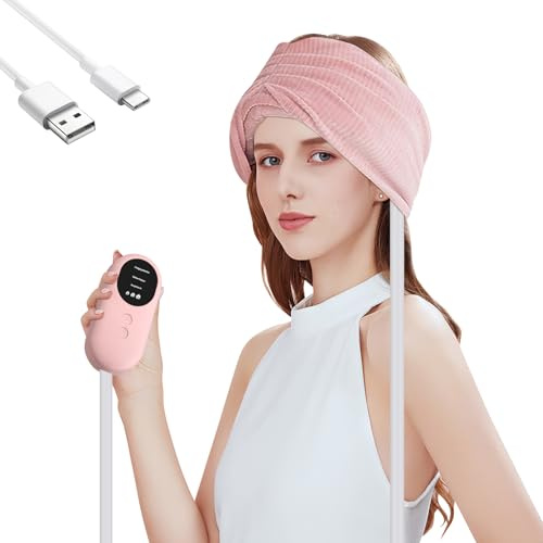 Electric Head Massager,Air Compression 360°Deep Scalp Massager,3 Massage Modes and 3 Temperature Levels,Headache Relief,Stress Relaxation & Sleep Aid,Gift for Women,Men
