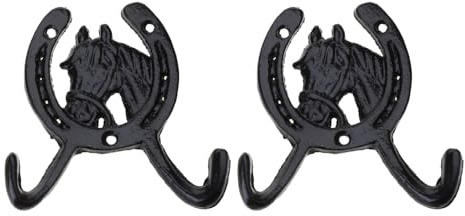 Fhkpsqkcn Unico gancio a ferro di cavallo Tempesta Gancio da parete Unico in ferro sagomato Pratico armadio camera da letto