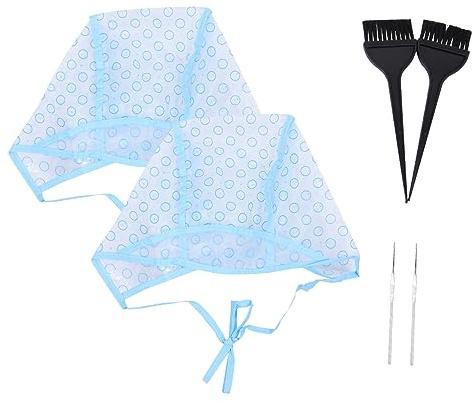 VALICLUD Kit para Teñir el Cabello Profesional de 6 Gorros Desechables con Cepillo y Gancho, Ajuste Cómodo y Seguro para Uso en Peluquería y Salón