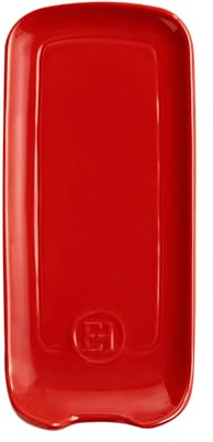 Emile Henry Made in France Ceramic Spoon Rest 9''x 4, Burgundy