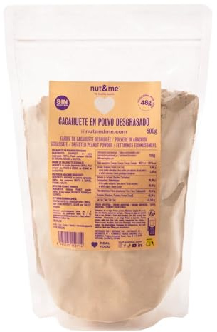 Beurre de cacahuète en poudre sans matières grasses 500 g nut&me | 100% naturel et végétalien | Peanut Butter Powder | Protéines de haute qualité | Sans gluten |