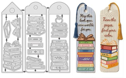 UNICRAFTALE 13 Pièces Dies de Découpe Acier Carbone Marque Pages Poinçons Rectangulaires pour Création Cartes Journal Embellissements Livres Décoratifs Gabarits Gaufrage DIY