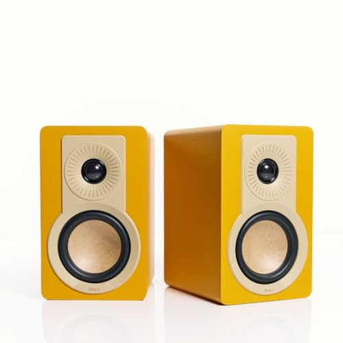 DALI KUPID Premium Compact Passive HiFi Bookshelf Speakers, 2-Way Design with 4.5 in. Woofer and 1 in. Tweeter, Including Wall Mount (Pair) – Gold Yellow