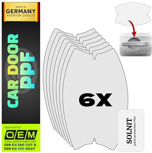 Lot de 6 films de protection de peinture pour poignées de porte de voiture - Transparent - Résistant aux rayures - Universel - Pour tous les modèles de voiture - Transparent