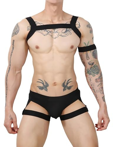 Generisch Leggings da uomo Super Sexy Tanga Muscle Line, Nero , XL