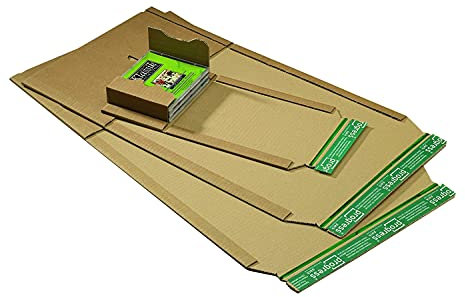 20 Stück DIN A3 Buchverpackung Versandverpackung zum Wickeln, höhenverstellbar aus Wellpappe