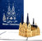 Pop-Up Karte Kölner Dom - Merry Christmas Blau, Weihnachtskarte Kölner Dom, Pop Up Karte zu Weihnachten, 3D Karte Köln, Christmas Greeting Card Cologne