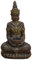 gartendekoparadies.de Tempelwächter Buddha in exklusiver Farbe, Steinfigur, H. 65 cm, 37 kg, Gold, frostsicher aus Steinguss für Außenbereich