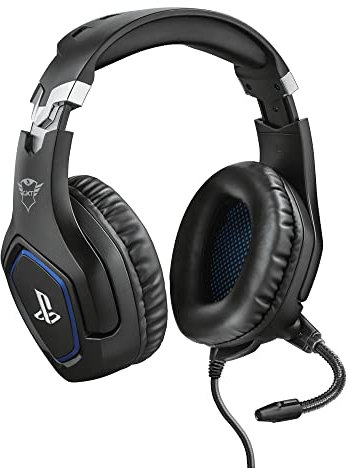 Trust Gaming PS4 and PS5 Headphones GXT 488 Forze, Officially Licensed for Playstation, Folding Microphone, 50 mm Active Speakers, 1.2 m Nylon Braided Cable, Black