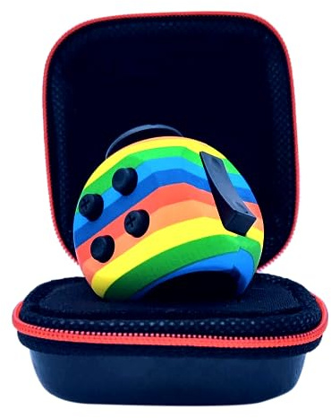 PILPOC theFube Fidget Cube - Fidget Toys Deluxe, Anti Stress Adultes et Enfants - Étui de Protection Premium, Cube Anti Stress, Jouet Anti Stress Contre l'Anxiété, TDAH, TOC, Autisme (Arc-en-Ciel)