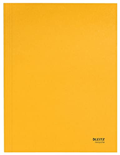 Leitz Recycle Jurismappe, A4, Für 250 Blatt, Kunststoff-Ordner in Premium-Qualität mit Gummibändern, 100 % recycelbar, Klimaneutral, Umweltfreundlich, Recycle Serie, Gelb, 39060015