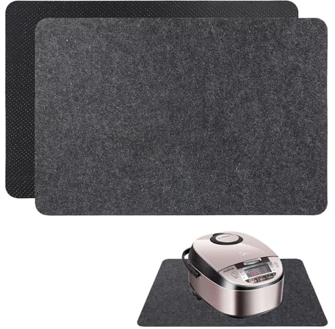 2 Stück Feuerfeste Unterlage, Hitzeschutzmatte, Hitzeschutzplatte, Brandschutzdecke für Kaffeemaschinen, Mikrowellen, Toaster, Luftfritteuse(30 * 45cm, Schwarz)