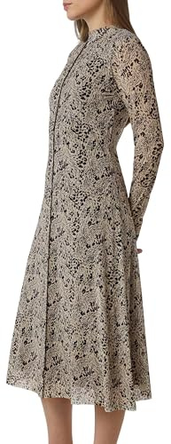 Comma Hochgeschlossenes Midi-Kleid aus Mesh