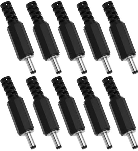 VGOL 10 Pezzi Spina Di Alimentazione DC DC1,3x3,5mm Spina Maschio ABS Adattatore Connettore Coassiale 1,3mm x 3,5mm Jack Di Alimentazione DC Per Piccoli Progetti Elettronici