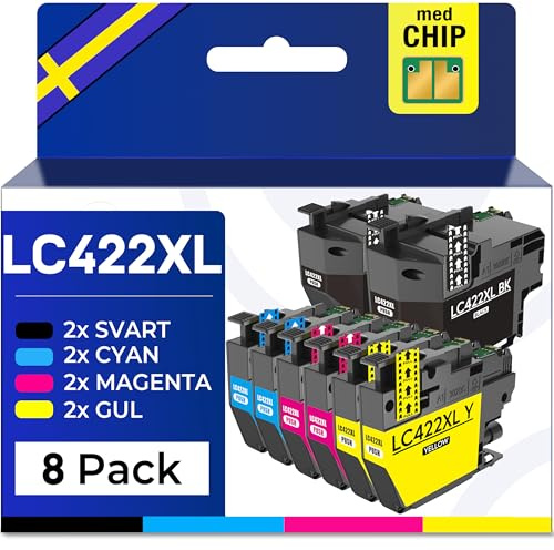 Supply Guy LC422XL Bläckpatroner kompatibla med Brother LC422 LC422VAL för MFC-J5340DW MFC-J5740DW MFC-J6540DW MFC-J6940DW Multipack 8 patroner