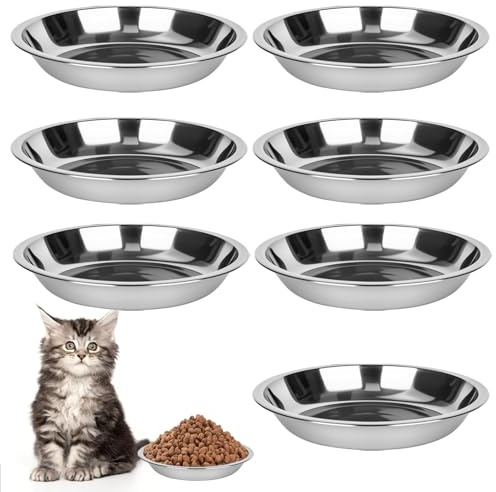 bssmmai 8 Stück Katzennäpfe Edelstahl, 15 cm futternapf Katze für Katzen mit Breiten Schnurrhaaren Futterschale Trinknapf Katze Napf Fressnapf Hundenapf Kleine Hunde für Kleine Hunde