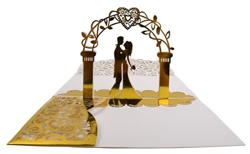 Tarjeta de Boda 3D Tarjeta de Felicitación, 3 Sets Tarjetas de Cumpleaños Emergente 3D, Regalo de Cumpleaños Felicitación de Boda Invitación Pop-Up para Aniversario Día de San Valentín (Champán)