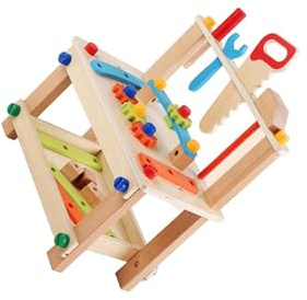 KIOALXZ Banco de Herramientas para niños, Juguete de Banco de Trabajo, Taller de Herramientas de para Madera, Juego de para Madera