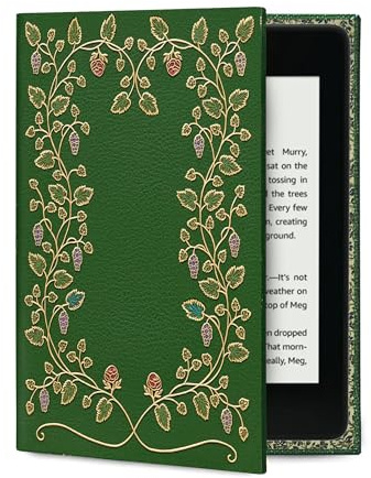 KleverCase Universal Book Cover for eReader Devices with 6 to 6.8 Inch Screen. Works with kobo, Nook, Kindle, Kindle Paperwhite, Sony, storytel and More. (Floral Green My Book)