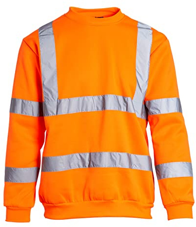Blackrock Hi Vis Orange Jumper, Long Sleeve High Visibility Jumper for Men and Women, Winter Workwear, Sweatshirt, Work Clothes, Thick Long Sleeve Hi Vis, Size 6XL