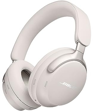 Bose QuietComfort Ultra Wireless Noise Cancelling Headphones with Spatial Audio, Over-The-Ear Headphones with Mic, Up to 24 Hours of Battery Life, White Smoke (Renewed)