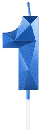 Royal Blue First Birthday Candles, 3D Number 1 Candle for Cake, Boy Girl 1st Birthday Decorations,Sapphire Candle Topper Blue Cake Decorations for Birthday Party Wedding Anniversary Supplies