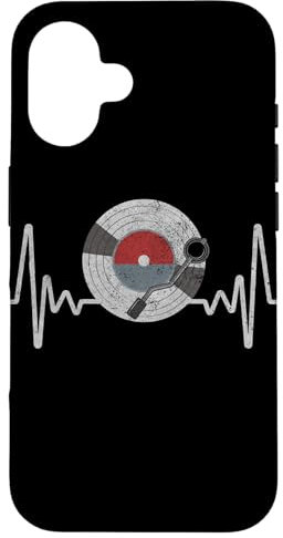 Disque vinyle Heartbeat Vintage Old School DJ amateur de tourne-disque Coque pour iPhone 16