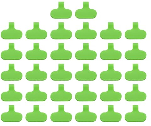 PATIKIL 2.4 x 1.5 Inch Cable Labels, 32 Pcs Electronic Cable Identification Tags Nylon Write on Wire Labels Oval Cord Tags Labeling for Electronics Management Organization, Green
