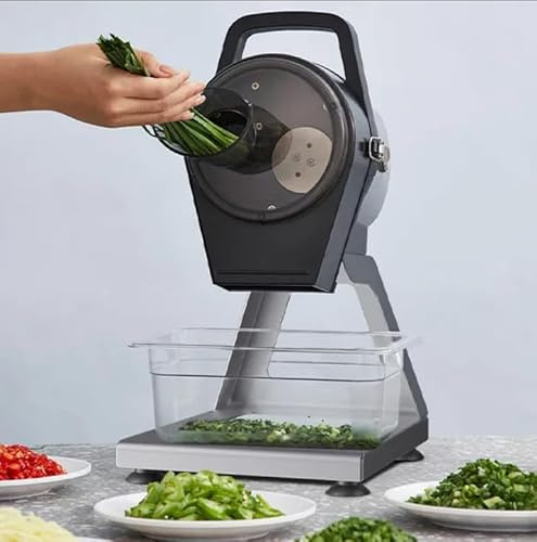 Tritatutto elettrico, spessore regolabile 1-5 mm, perfetto per cipollotti, aglio, zenzero, peperoncino, patate, potenza 200 W, taglierina ad alta velocità 6000 BPM