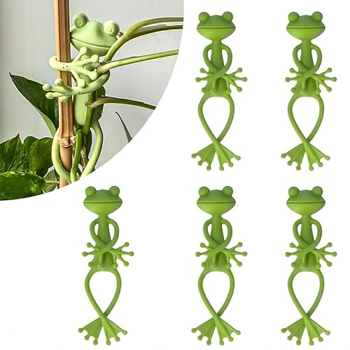 EduPlayte Soporte de Planta de Rana De 5 Piezas, Soportes de Planta de Rana Verde, Portatiesta Para Macetas de Rana, Accesorio de JardineríA Para Interior y Exterior, se Utiliza para Decorar Macetas
