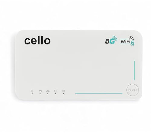 Router portátil Cello 5G para Viajes, WiFi 6 AX1800 Hotspot con Ranura SIM, Qualcomm X55, Doble Banda 2.4/5 GHz, batería 4000 mAh, 5G/4G LTE Desbloqueado para Viajes, hogar y Exteriores