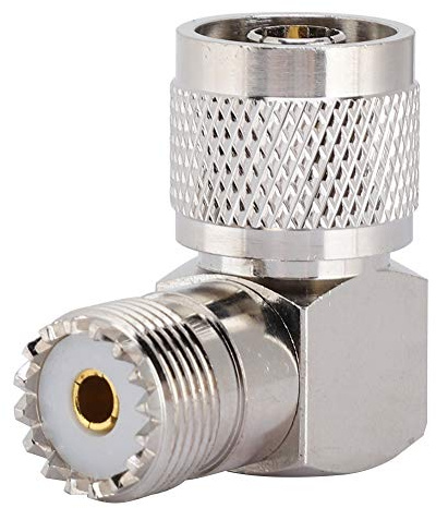 Socobeta N Hane Till M Hona Koaxialadapter 90 Grader Vinklad Antennkontakt för UHF, /Guldpläterad, Wi-Fi Radio Extern Antenn