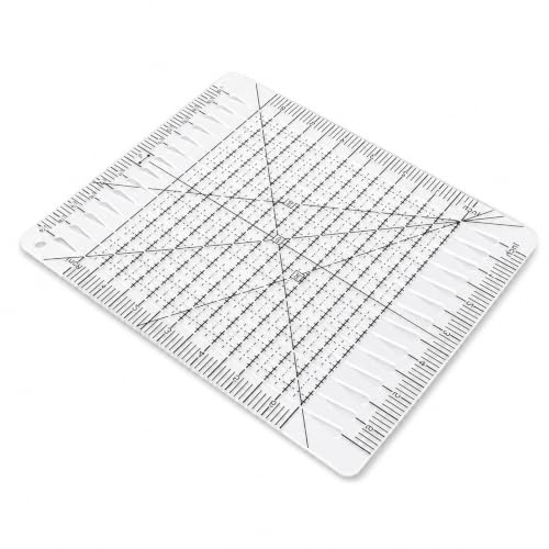 Regla para acolchar acrílica, regla de costura ranurada, regla de corte de tela cuadrada transparente, escala precisa, línea de rejilla negra, regla de patchwork multifunción para