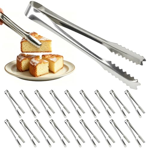 ANPUNAT 36 pezzi Pinze per ghiaccio e zucchero in acciaio inox Pinze per servire piccole Pinze per servire zucchero, dessert, feste, caffè, cucina, bar (argento)