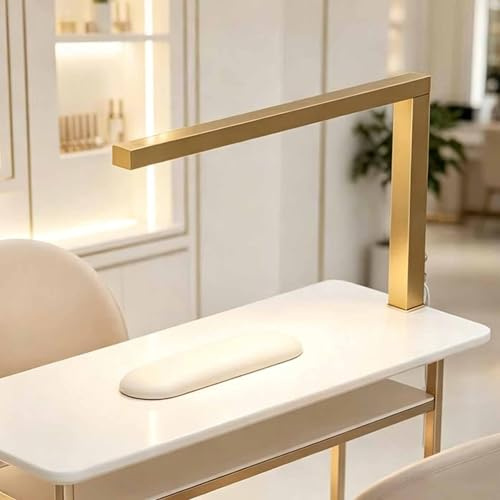 27.56 Nail Desk Lamp, Manicure Handicraft Lighting, 36W Dimmable Esthetician Light, 3000-6000K, L-shaped Manicure Table Clamp Light for Manicurist Nail Tech(Gold,1PCS)