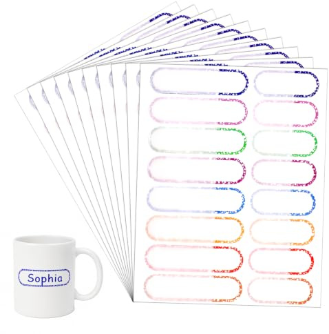 160 PCS Water Bottle Labels, Waterproof Name Labels for Kids Stuff Daycare Self-Laminating Write-On Name Tag Stickers Assorted Sizes & Colors
