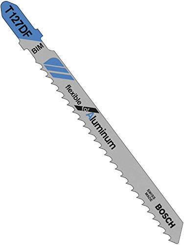 Bosch T127DF 5-Piece 4 In. 8 TPI Flexible for Aluminum T-Shank Jig Saw Blades, Silver