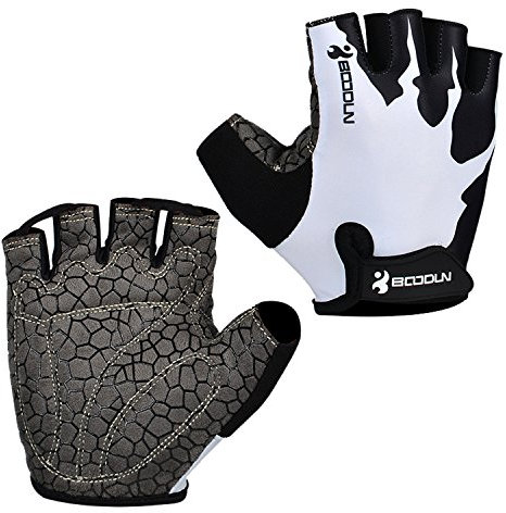 Cykelsport korta handskar halvfinger bike handskar sommar cykelhandskar för kvinnor/män Weiß X-L