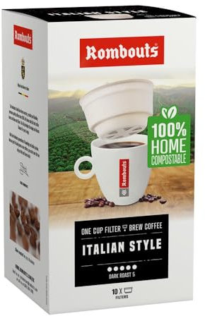 Rombouts Lot de 8 boîtes de filtres à café italiens 1 tasse