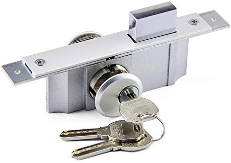 XIUXLI Einsteckschloss,Rohrrahmenschloss Edelstahl Einsteckschloss Türschloss Haustür Gartentor Rohrrahmenschloß Glastürschloss,3 Tasten Einsteckschlösser