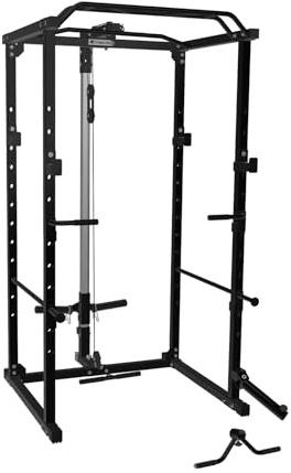 Fitness Tech, Multiestación de Fuerza Rack de musculación, Power Rack Squat, Jaula de Sentadillas, Equipo de Ejercicio de musculación, Gimnasio en Casa,114 x 140 x 220 cm