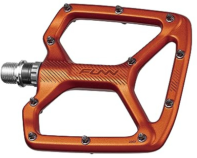 Funn Python Flat Bike Pedals - Wide Platform Bicycle Pedals for BMX/MTB Mountain Bike, 9/16-inch CrMo Axle (Orange)