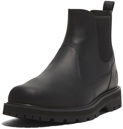 Timberland Men's Britton Road Mid Chelsea Boot, Black Full Grain, 7 Medium