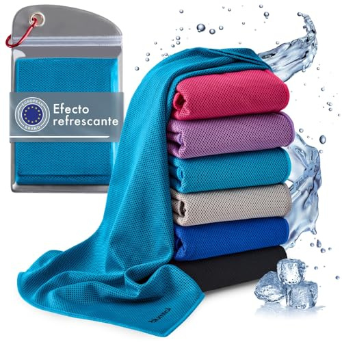 Blumtal Kühlhandtuch - kühlendes Handtuch als Sporthandtuch - Mikrofaserhandtuch mit Kühlfunktion - Fitness Handtuch 100x30 cm mit Tasche - Kühltuch/Erfrischungstücher für Sport & Fitness in Blau