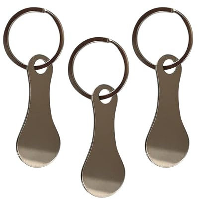 Portachiavi Per Carrello Della Spesa,3 PCS Chiave Carrello Spesa Universale Chip per Carrello della Spesa Gettone Carrello Spesa Chiave in Acciaio Inossidabile