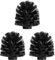 sourcing map 3 Pcs Toilet Bowl Brush Replacement Head 12mm, Toilet Scrub Brush Cleaning Round Ball Shaped Toilet Brush Heads Black