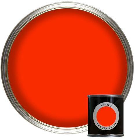 Vintro Matt Emulsion Paint Tester Pot Colour Sample 125ml (Bright Red - Racing Red)