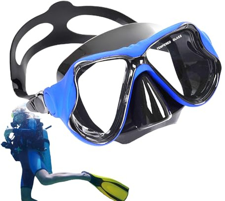 Goggles De Buceo - Adultos De Snorkel | Máscara Panorámica Anti-FOG ANKEL | Conjunto De Buceo De Vidrio Templado Para Natación De Buceo | Goggles De Natación Para Hombres Fe