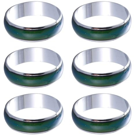 WRITWAA Lot De 6 Bagues D'Humeur Pour Enfants Bijoux Changeants De Couleur Sensibles À La TempéRature Accessoires De Costume Pour Filles Et GarçOns Cadeaux De FêTe Et Anniversaire