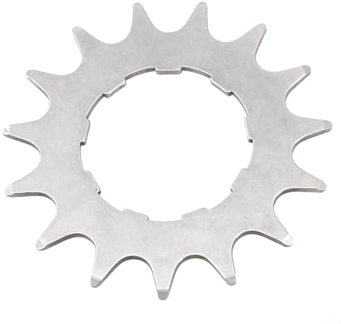 Piñón de volante de bicicleta de una sola velocidad para 12T 18T, engranaje de acero inoxidable adecuado para velocidades de cadena de 7 a 11, mecanizado CNC para un uso fiable (14T)